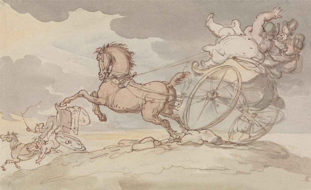Zwei Kutschen in Schwierigkeiten von Thomas Rowlandson
