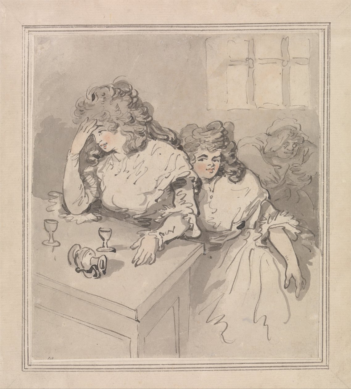 Zwei Mädchen beim Trinken von Thomas Rowlandson