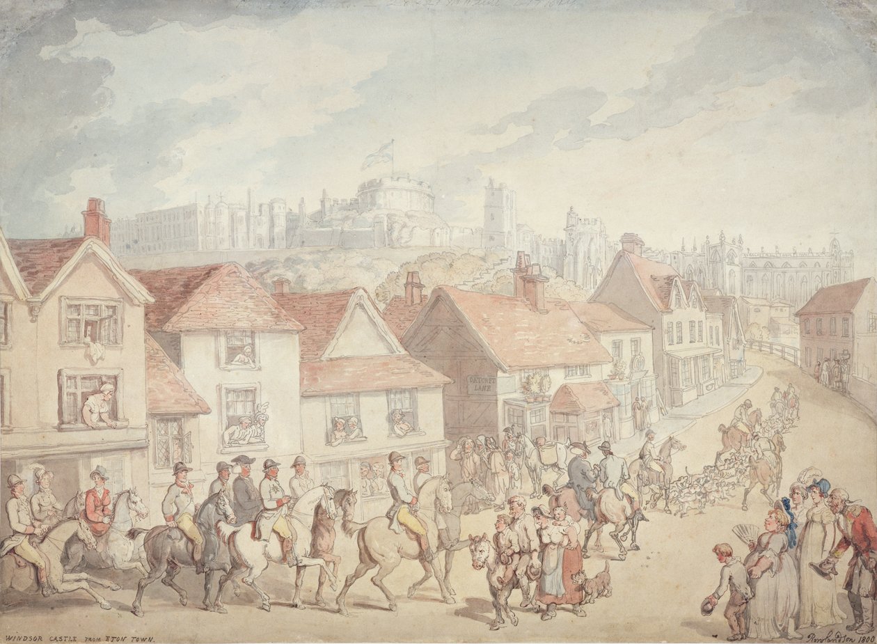 Schloss Windsor von Eton Town, 1800 von Thomas Rowlandson