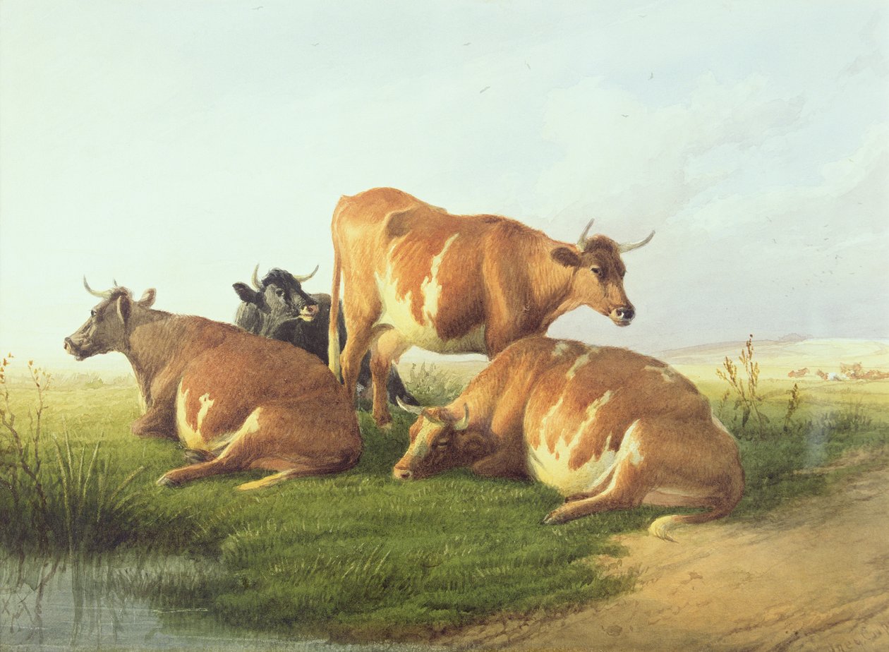 Rinder in einer Landschaft von Thomas Sidney Cooper