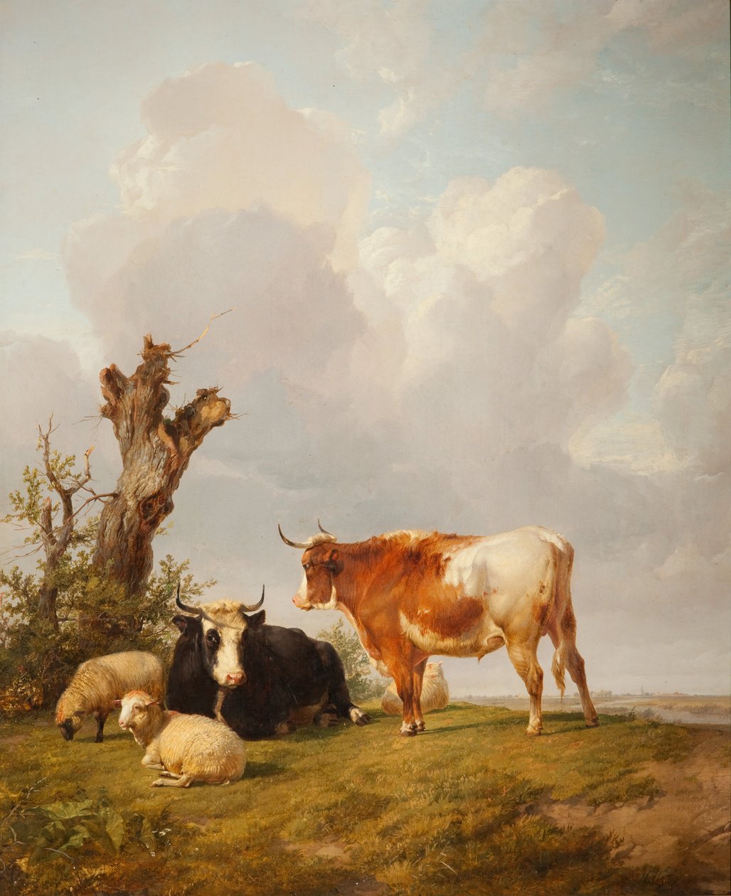 Blick ins Stour-Tal mit zwei Kühen von Thomas Sidney Cooper