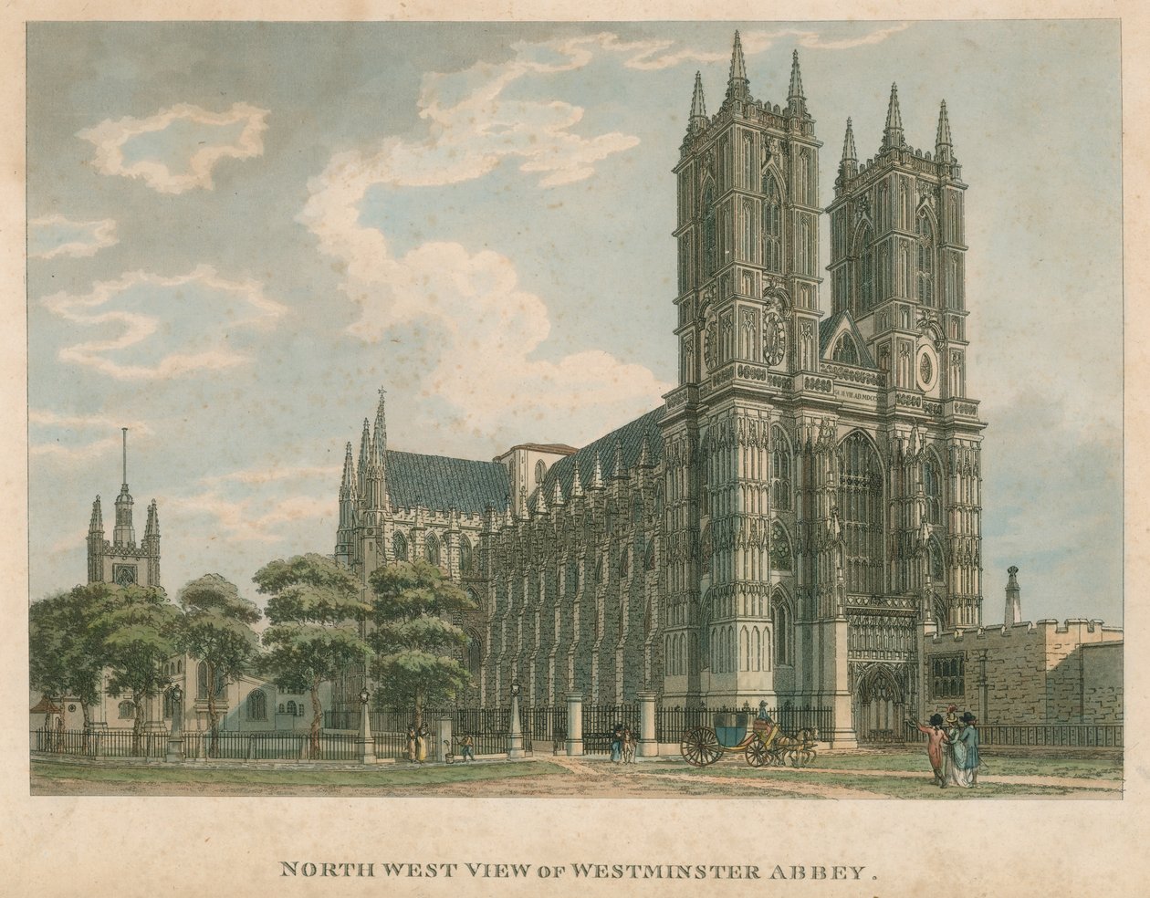 Nordwestansicht der Westminster Abbey, London von Thomas Snr. Malton