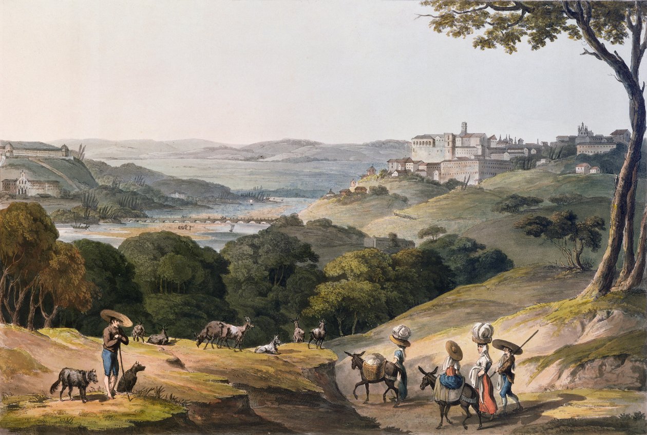 Stadt Coimbra, graviert von C. Turner von Thomas Staunton St. Clair