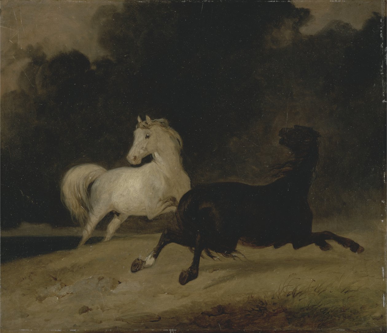 Pferde in einem Gewitter, 1823 von Thomas Woodward