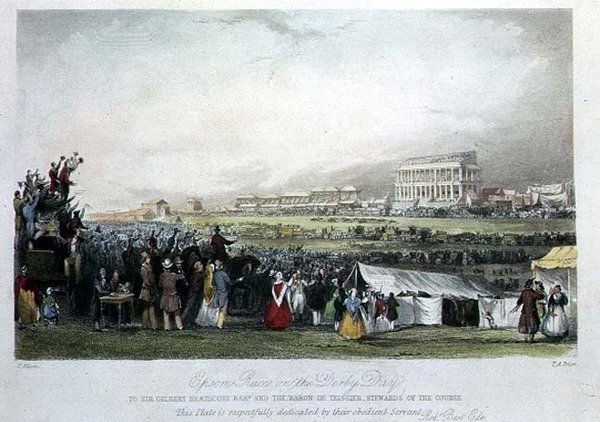 Epsom-Rennen am Derby-Tag, 1841 von Thomas Allom