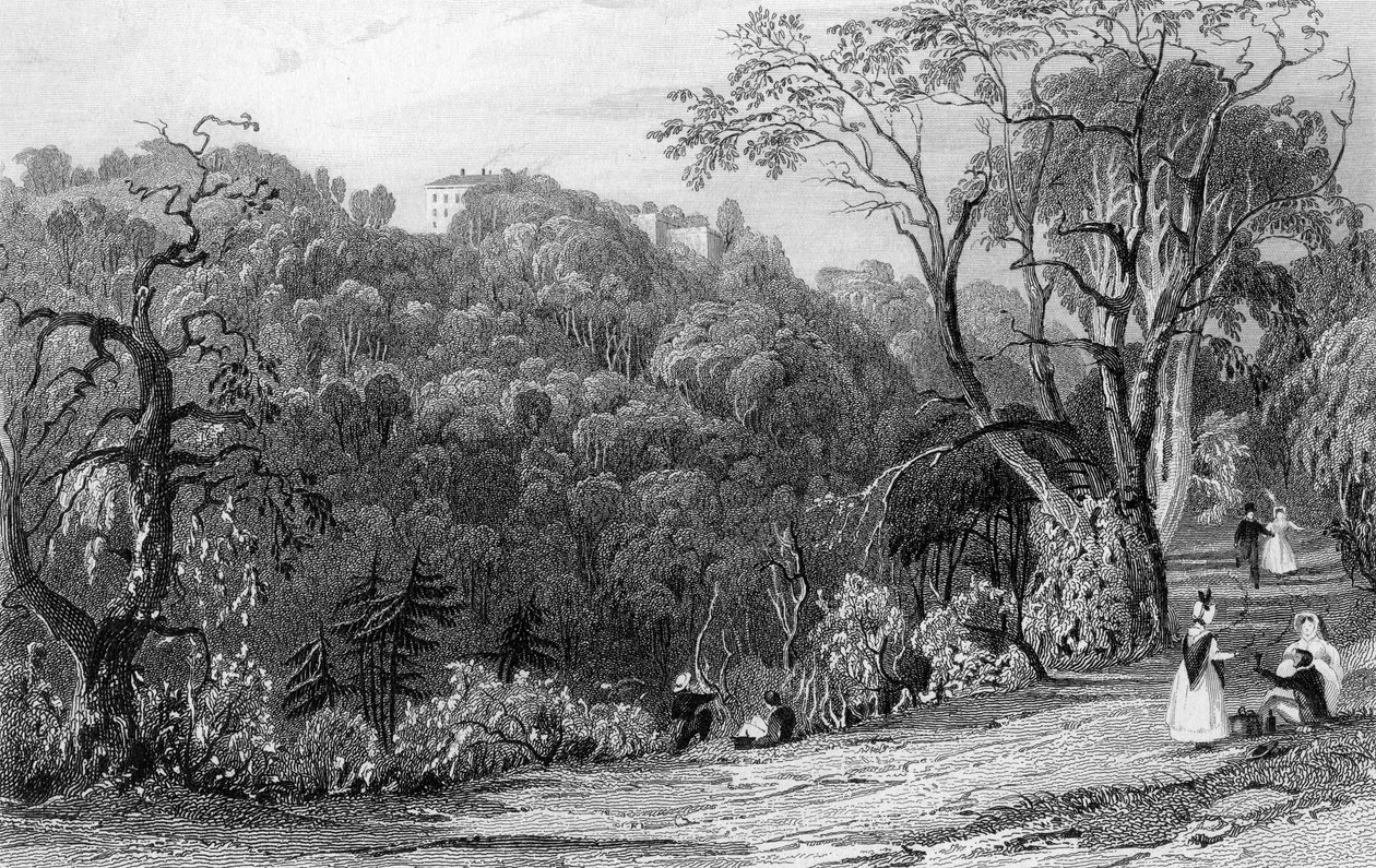 Schloss Eden Hall, Durham, 1833 von Thomas Allom