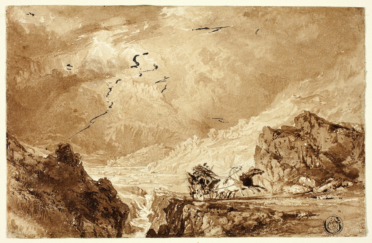 Die Postkutsche in den Alpen von Thomas Allom
