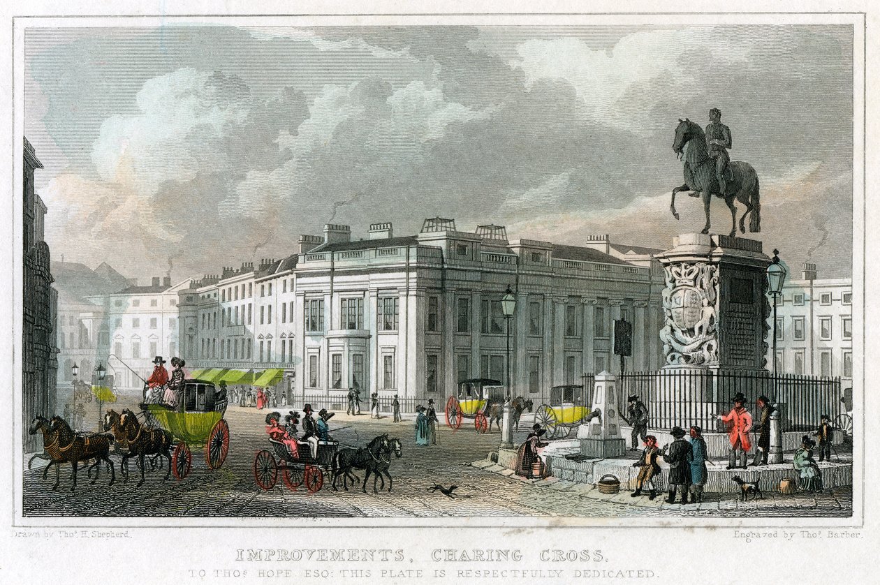 Verbesserungen, Charing Cross, Westminster, London, 1828 von Thomas Barber