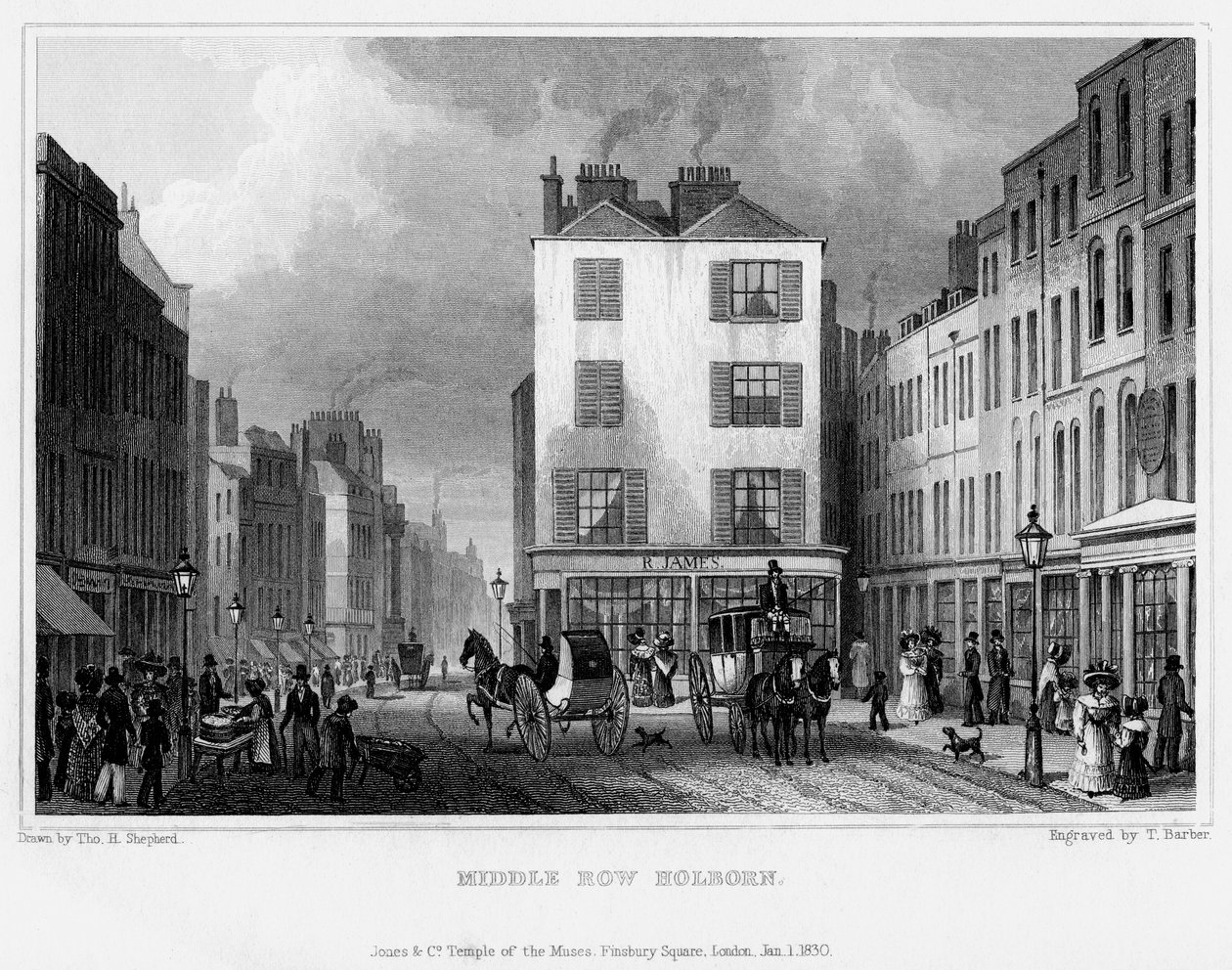 Middle Row, Holborn, London, 1830 von Thomas Barber