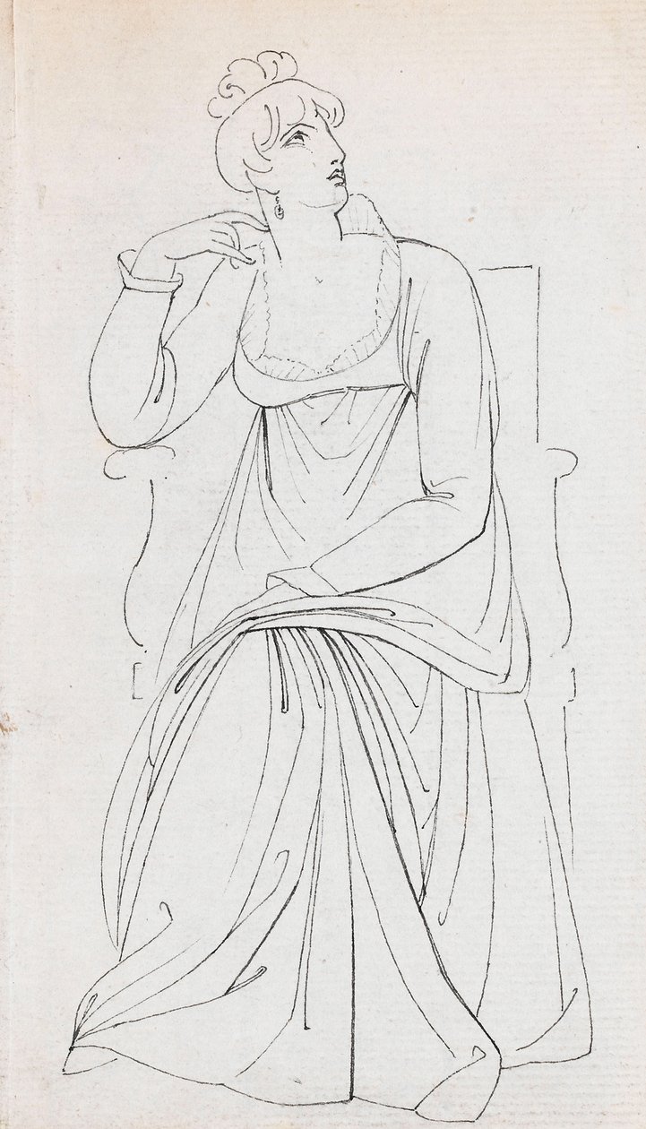 Eine sitzende Frau, möglicherweise Charlotte Nelson von Thomas Baxter