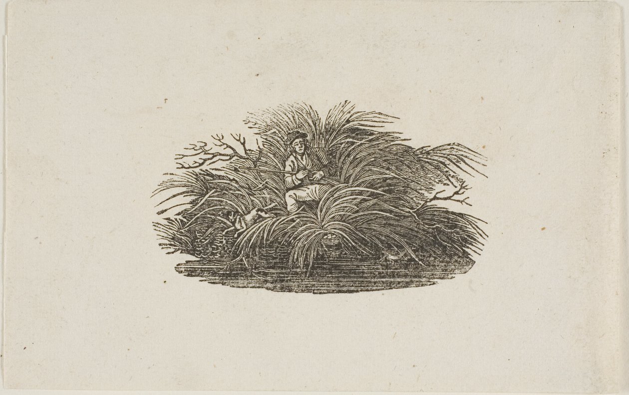 Vignette: Mann im Busch von Thomas Bewick