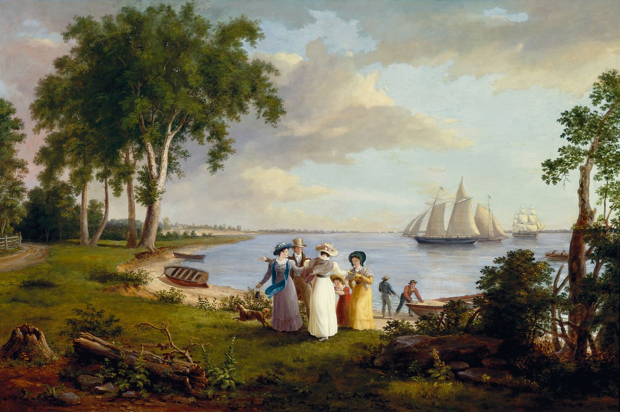 Blick auf den Delaware bei Philadelphia von Thomas Birch
