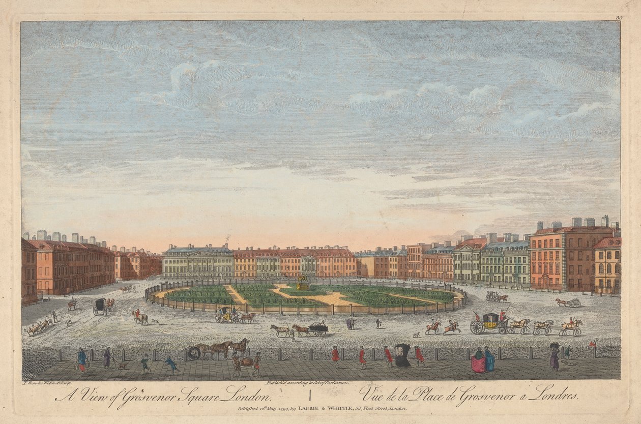 Ansicht des Grosvenor Square, London von Thomas Bowles