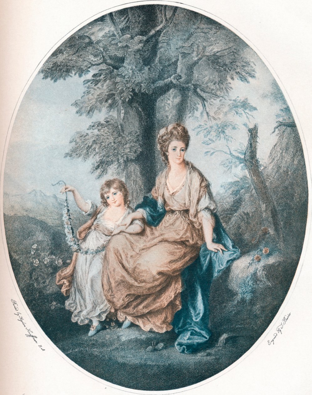 Lady Rushout und ihre Tochter, 1784, 1902 von Thomas Burke