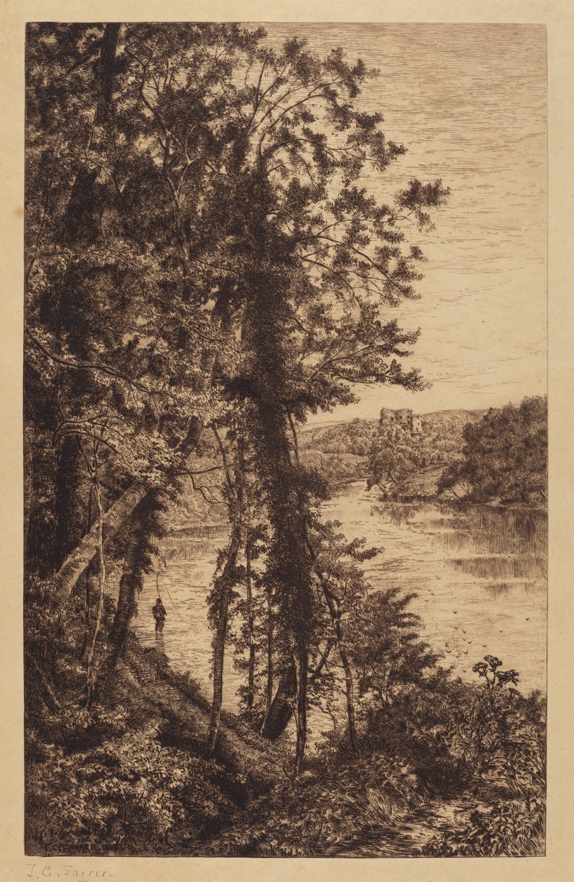Ohne Titel (Landschaft mit Fischer) von Thomas C. Farrer