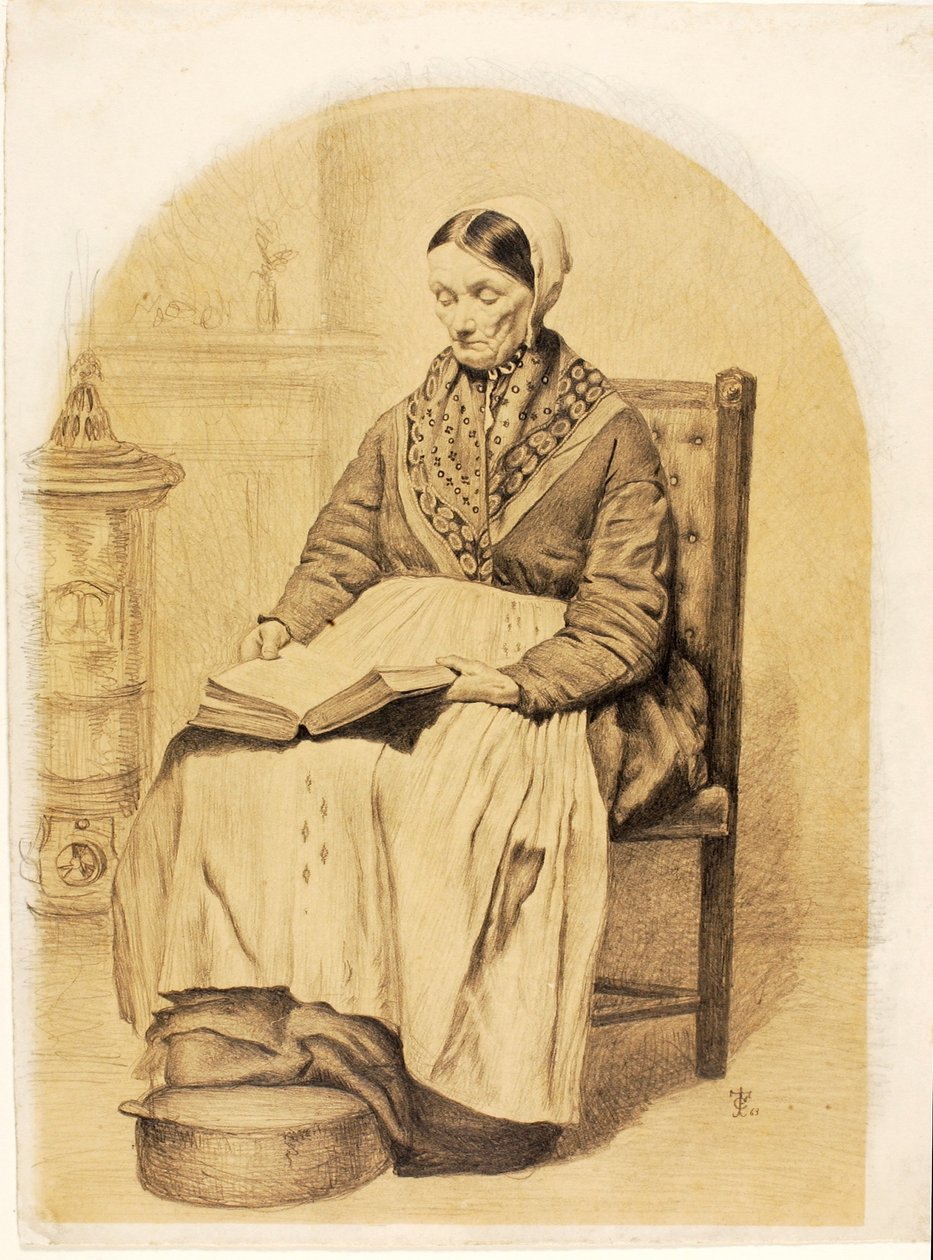 (Frau sitzt, liest) von Thomas Charles Farrer