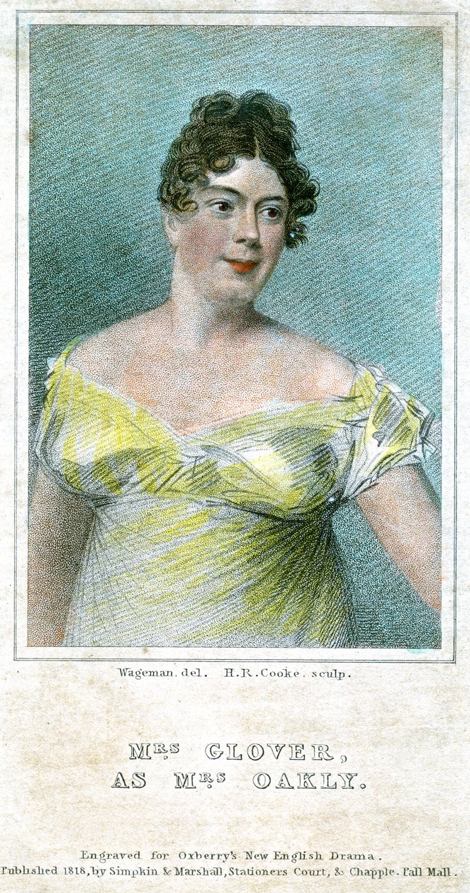 Mrs. Clover als Mrs. Oakly, 1818 von Thomas Charles Wageman