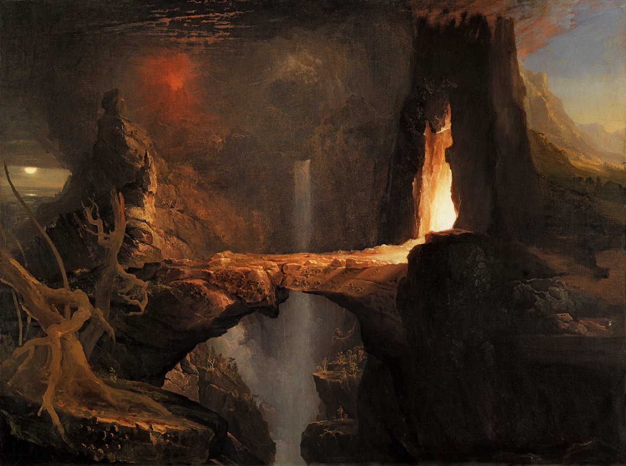 Vertreibung. Mond und Feuerschein von Thomas Cole