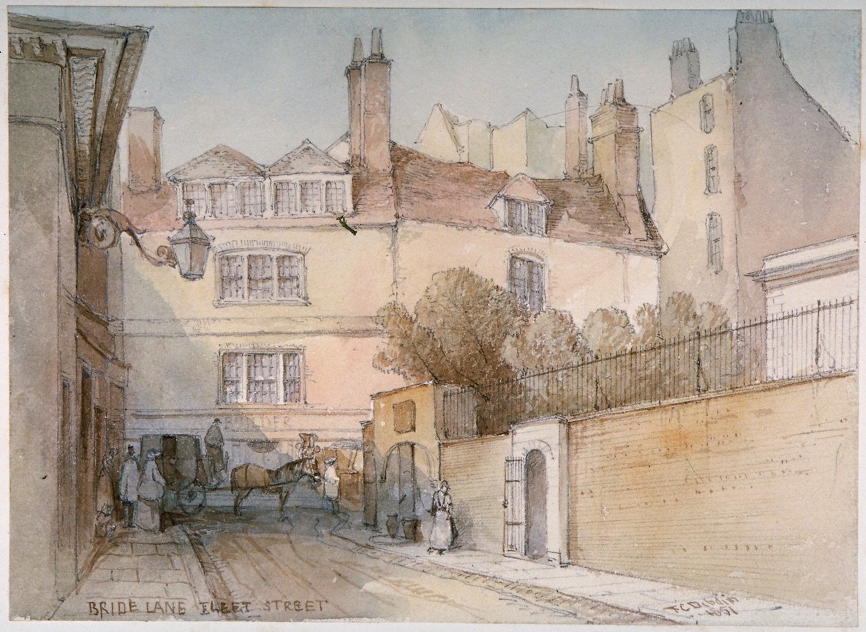 Bride Lane, City of London, 1851 von Thomas Colman Dibdin