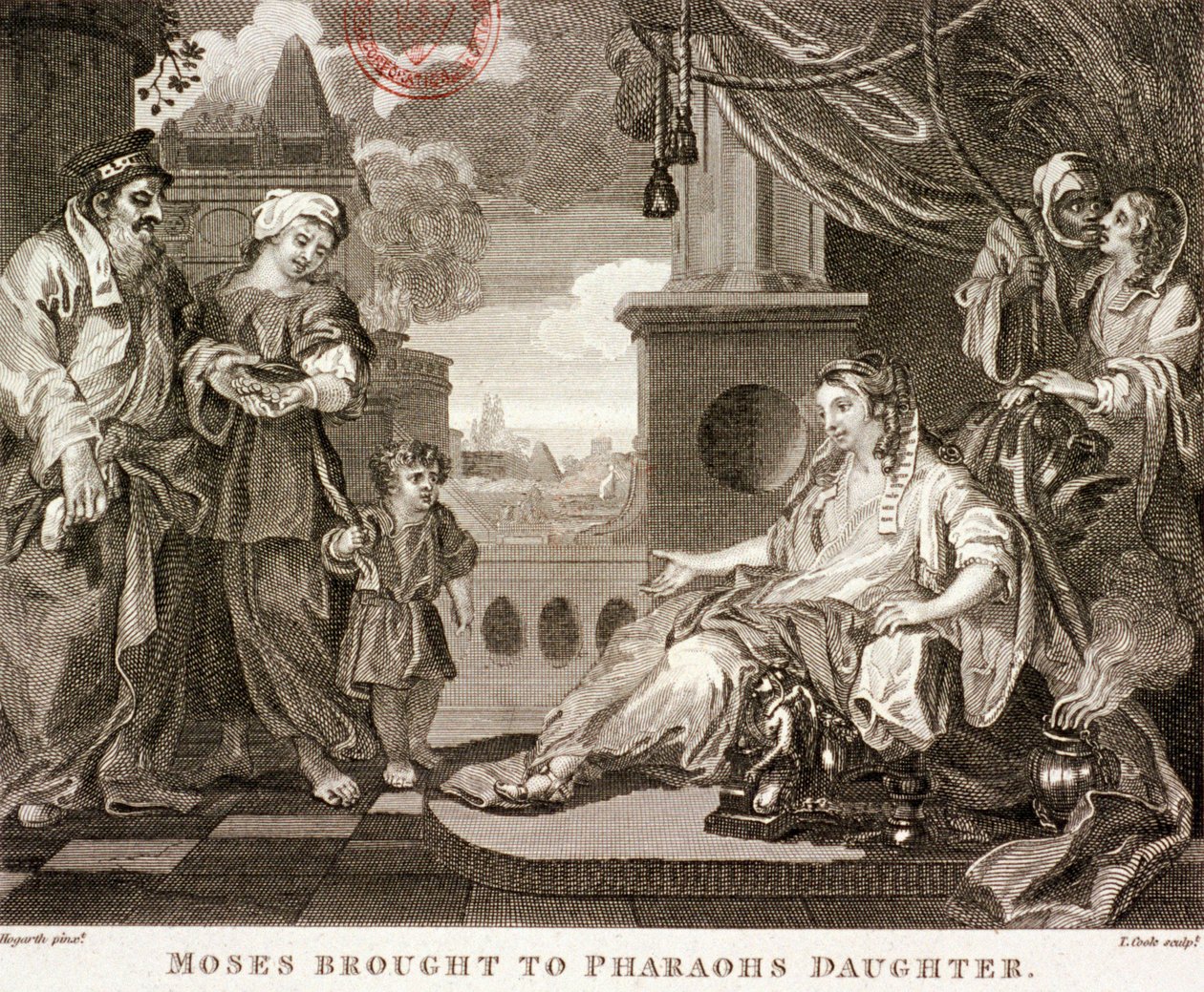 Moses wird zur Tochter des Pharao gebracht, 1809 von Thomas Cook