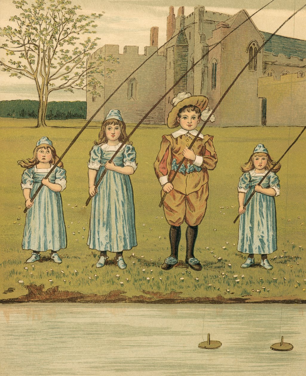 Heimleben: Kinder angeln im Fluss von Thomas Crane