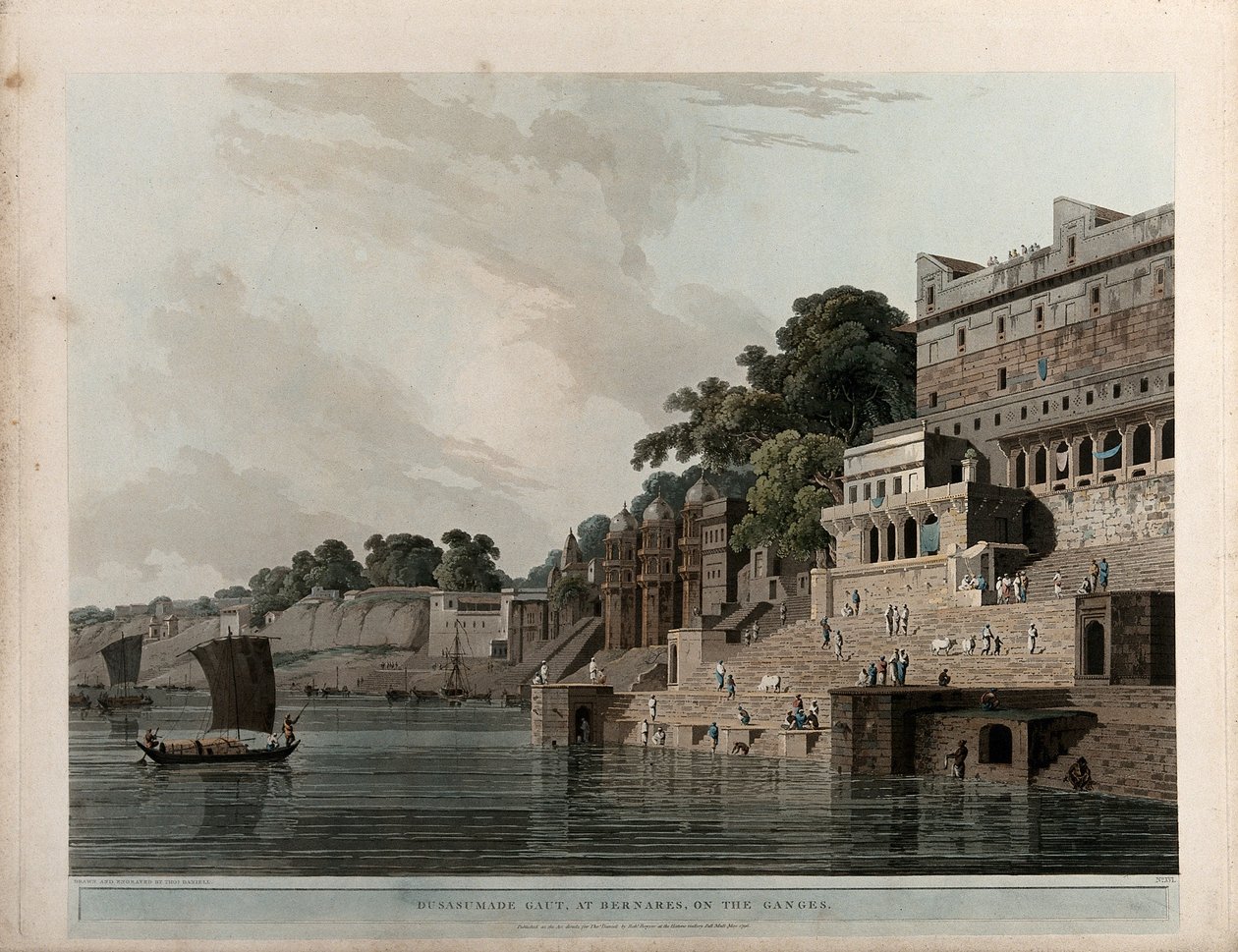 Dusasumade Gaut, in Benares von Thomas Daniell