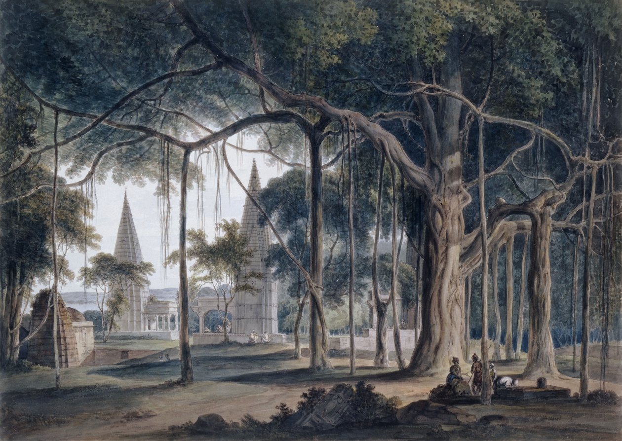 Hindu-Tempel in Agori, Uttar Pradesh von Thomas Daniell