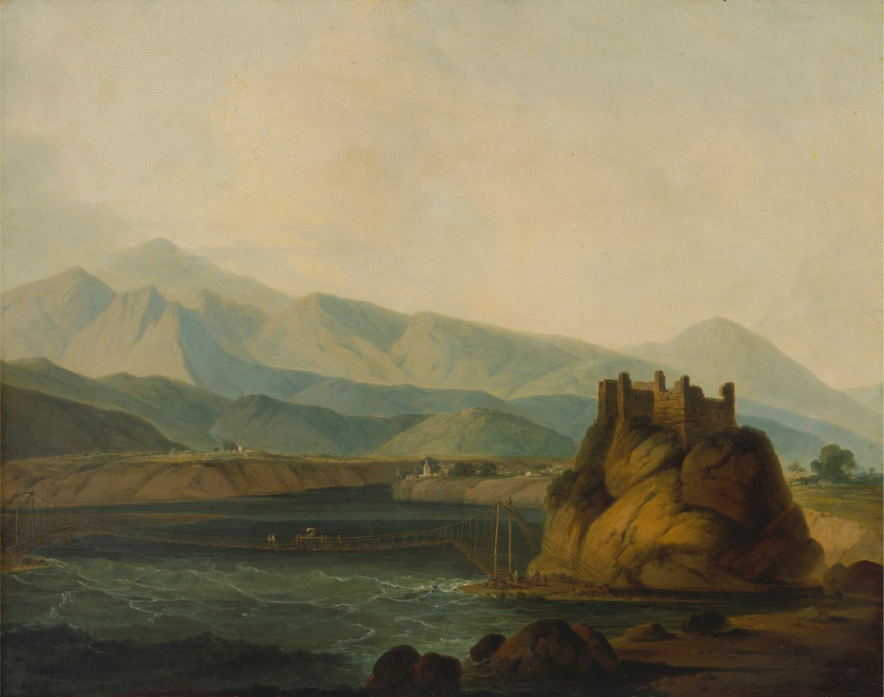 Die Hängebrücke bei Serinagur von Thomas Daniell