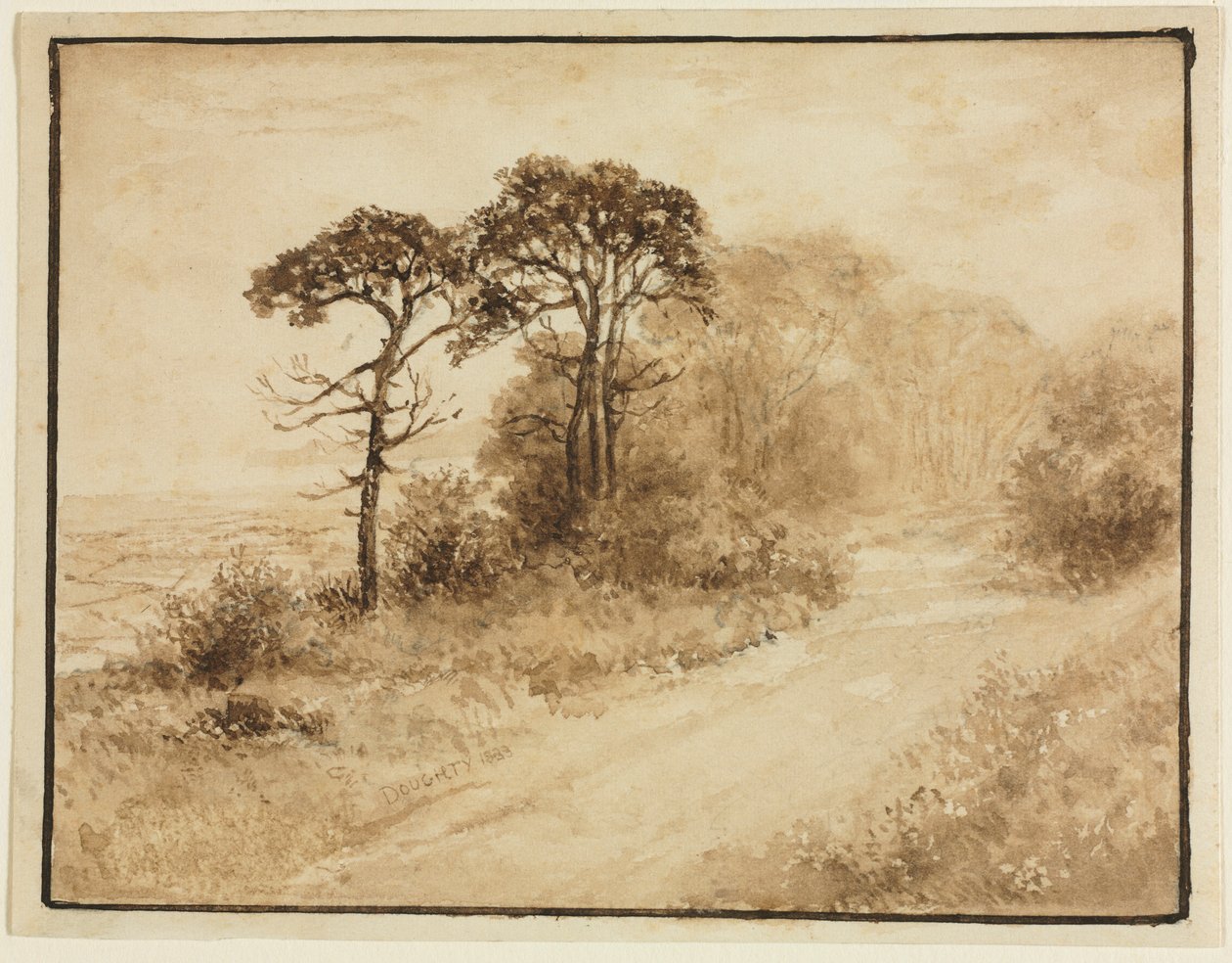 Landschaft mit gewundener Straße, 1833 von Thomas Doughty