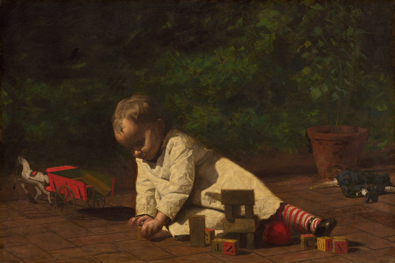 Baby beim Spielen, 1876 von Thomas Eakins