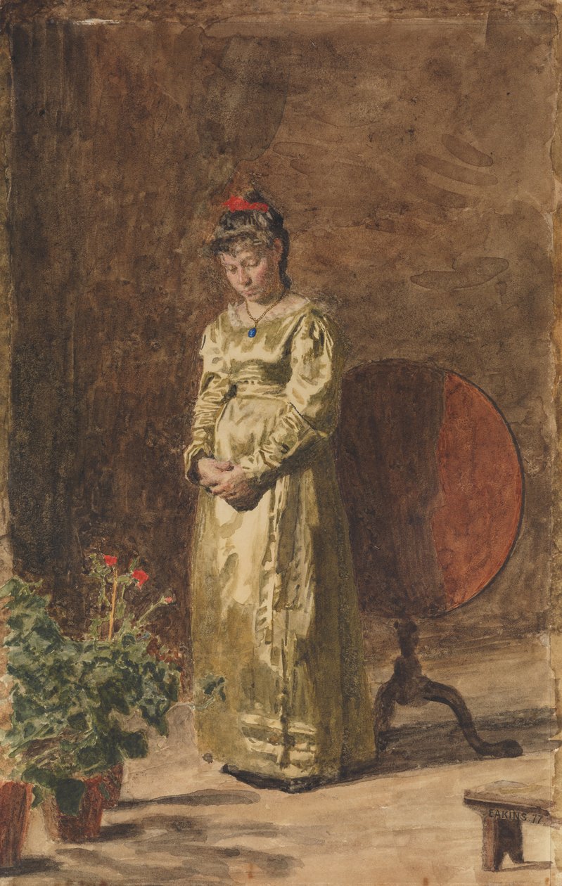 Junges Mädchen beim Meditieren, 1877 von Thomas Eakins