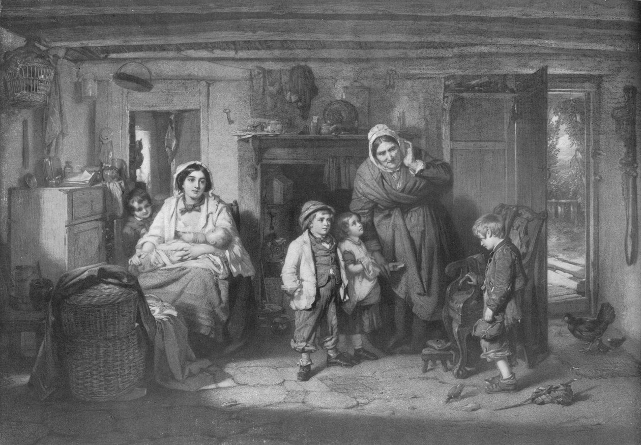 The Mitherless Bairn, ca. 1893, 1911 von Thomas Faed