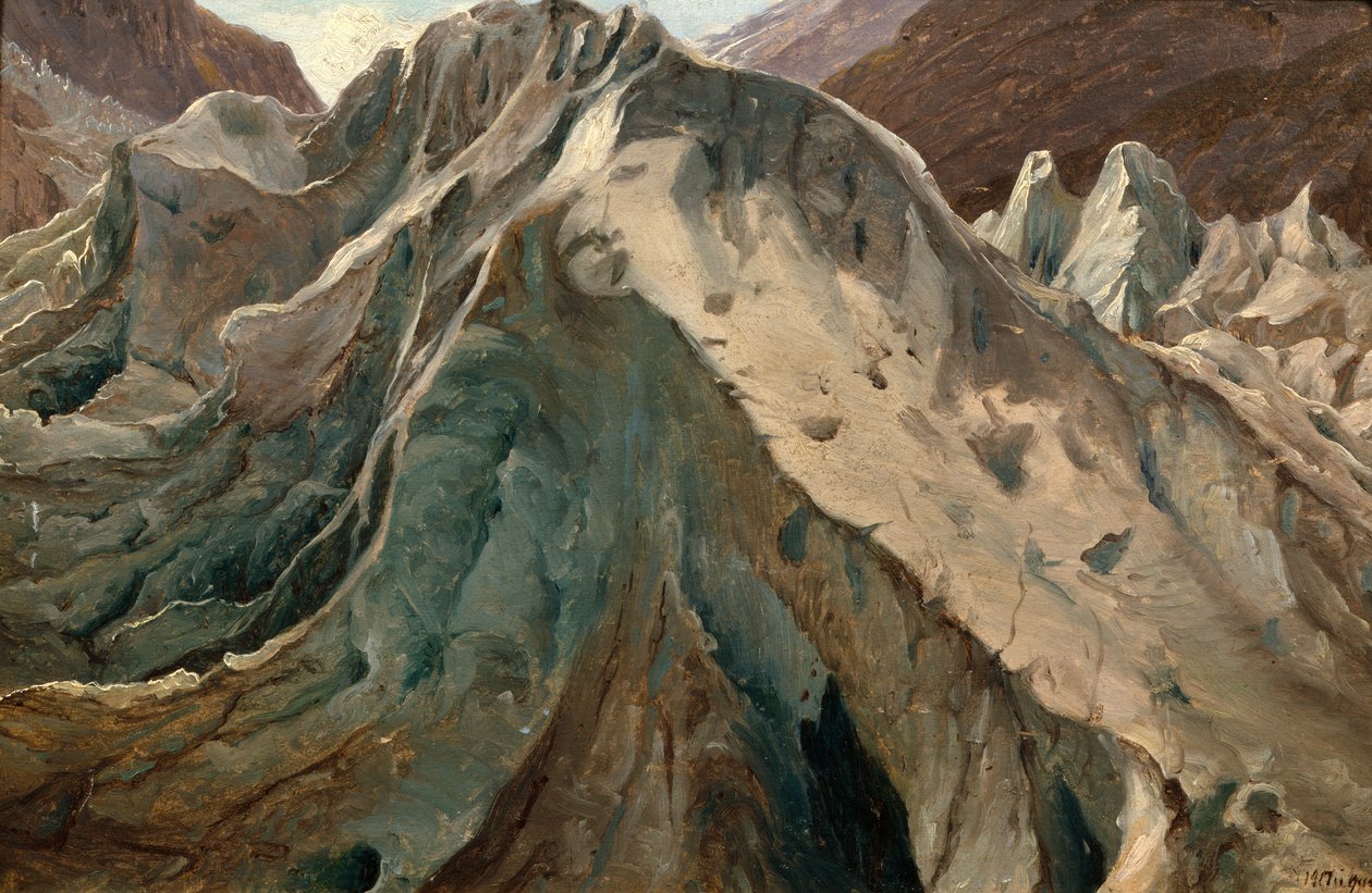 Studie vom Grindelwald-Gletscher von Thomas Fearnley