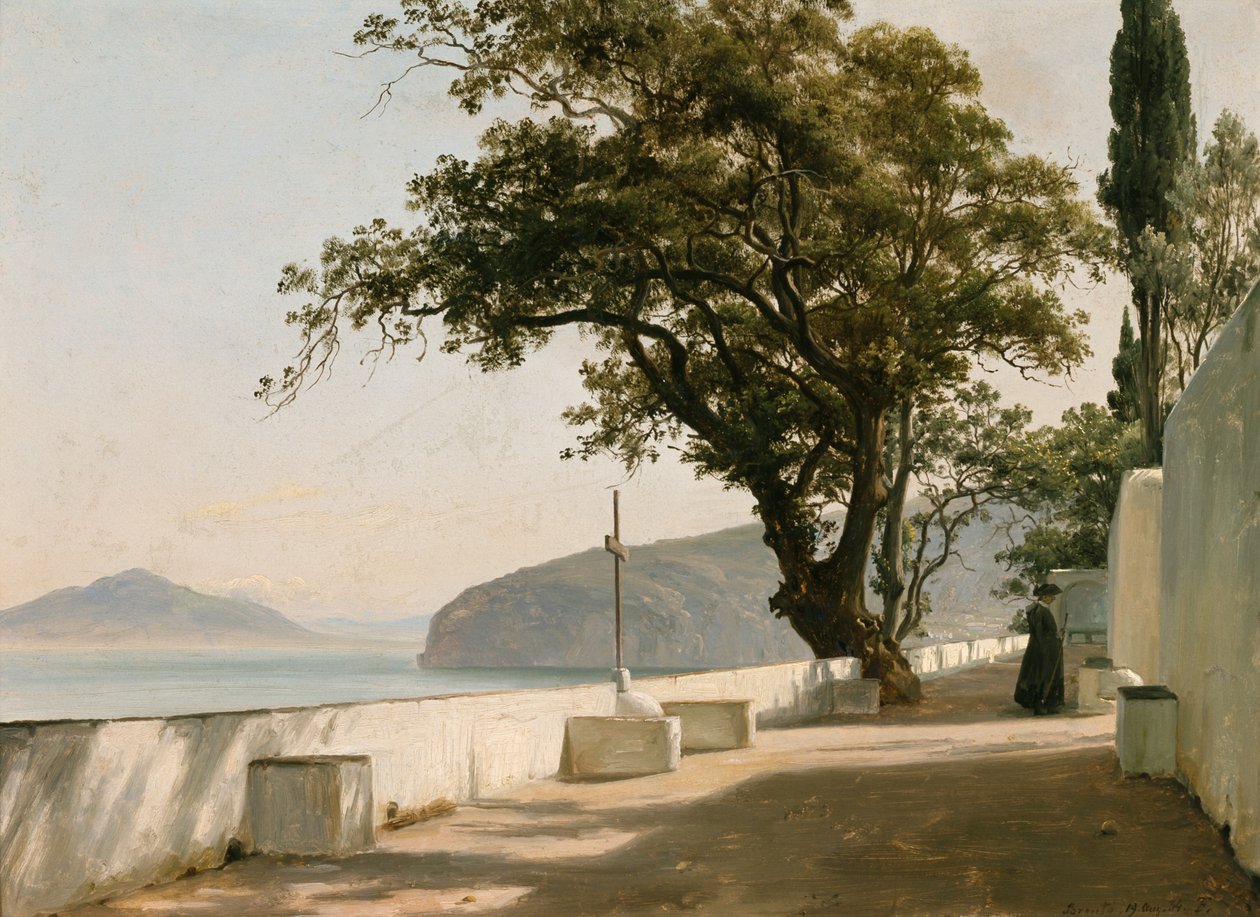 Terrasse mit Steineiche, Sorrent von Thomas Fearnley