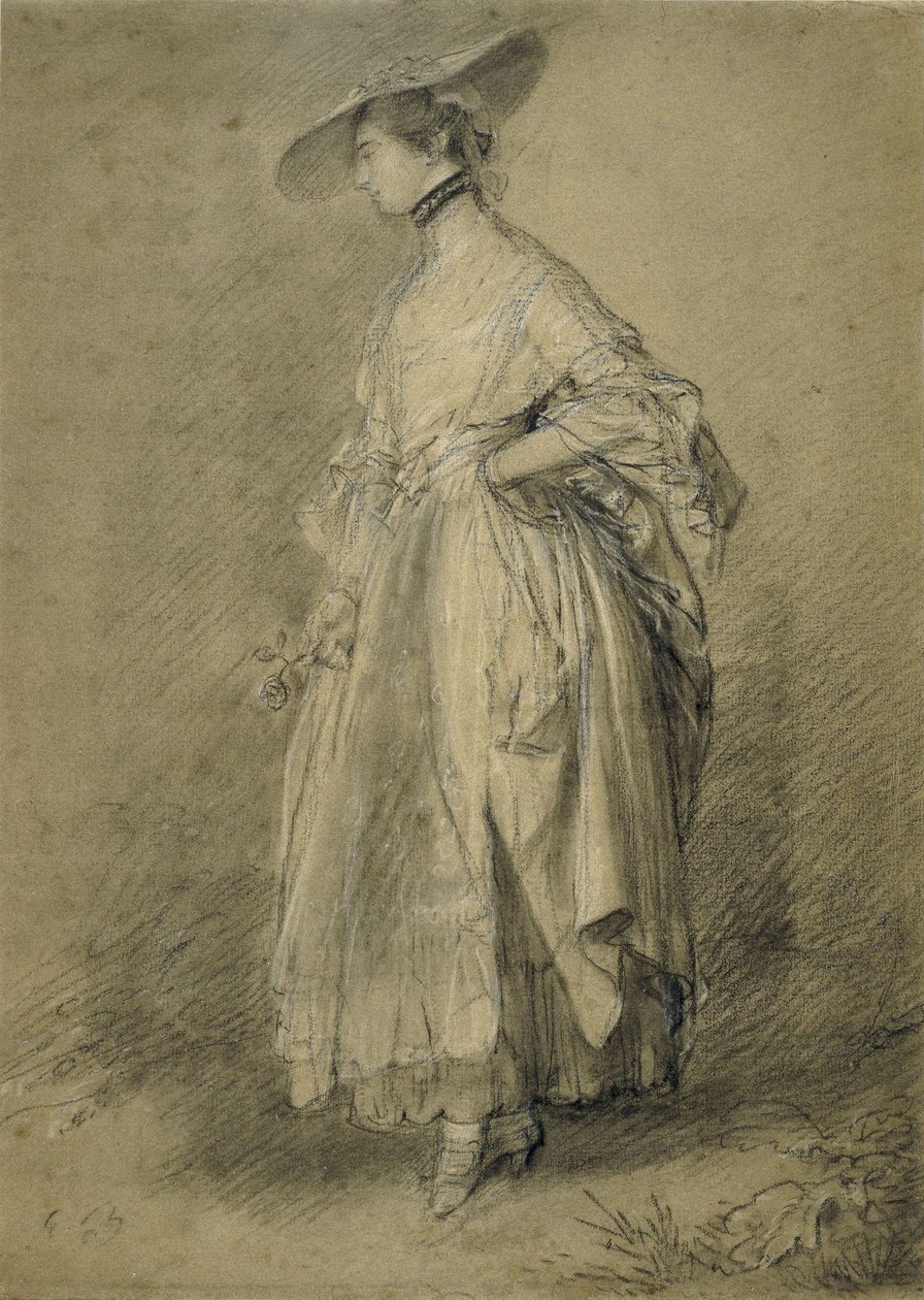 Eine Frau mit einer Rose von Thomas Gainsborough