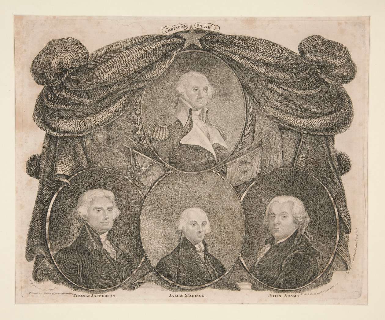Amerikanischer Stern, Washington, Jefferson, Madison und Adams von Thomas Gimbrede