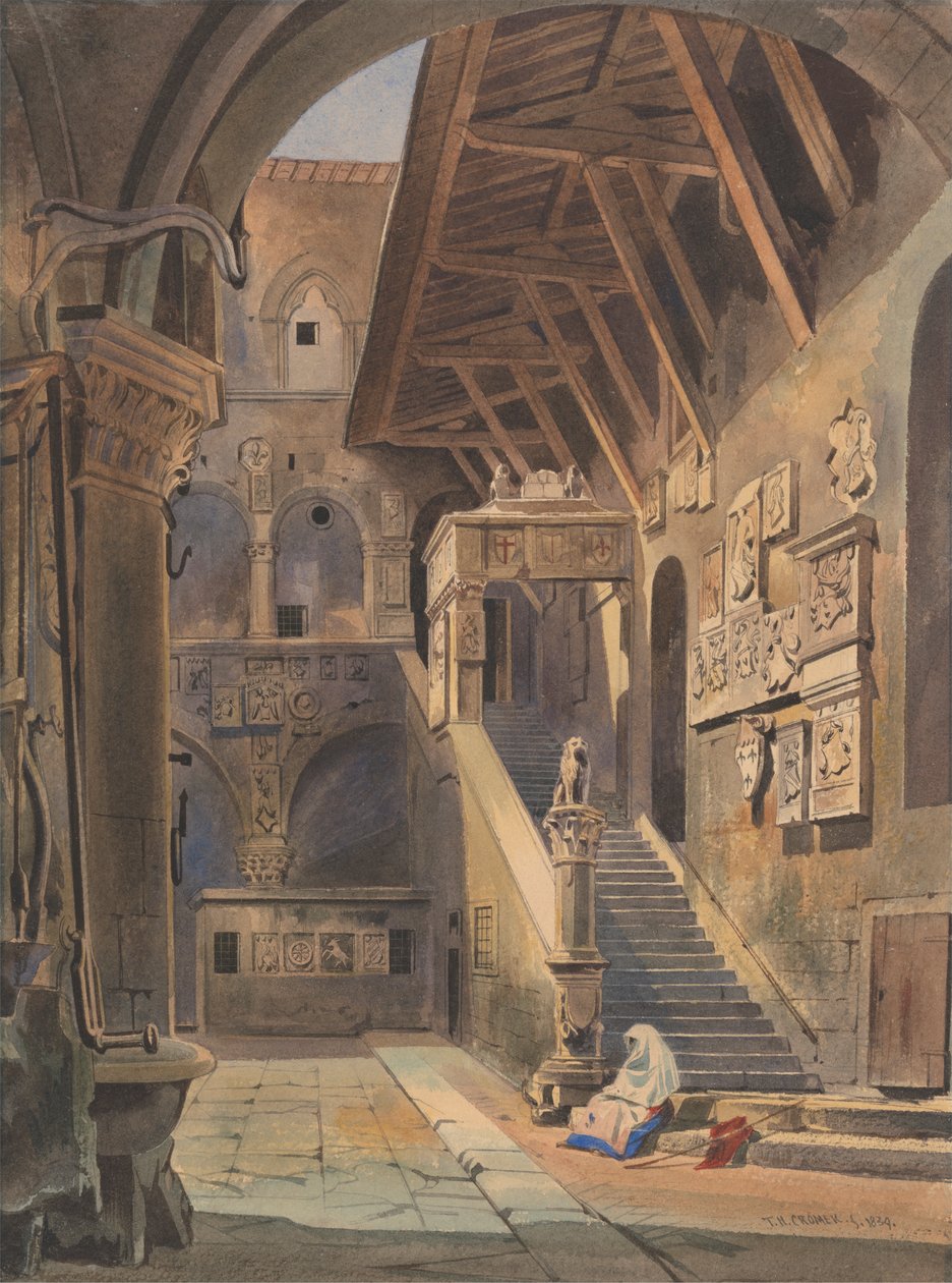 Hof des Bargello, Florenz von Thomas Hartley Cromek