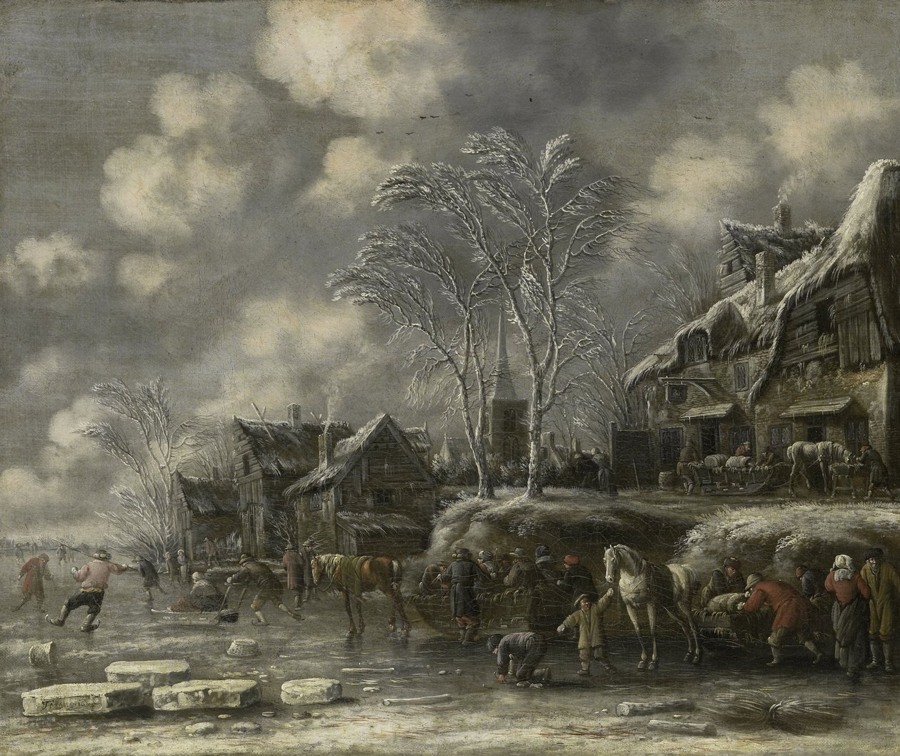 Winterszene, 1675 von Thomas Heeremans