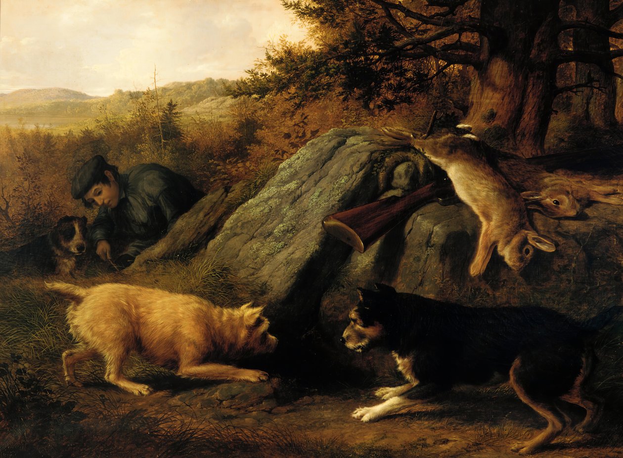 Die Kaninchenjäger, 1850 von Thomas Hewes Hinckley