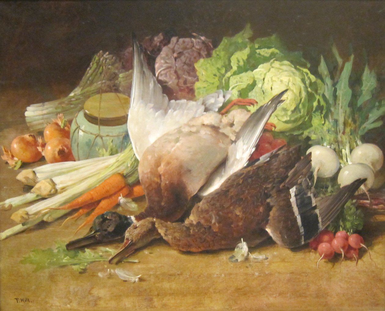 Stillleben mit Enten und Gemüse von Thomas Hill