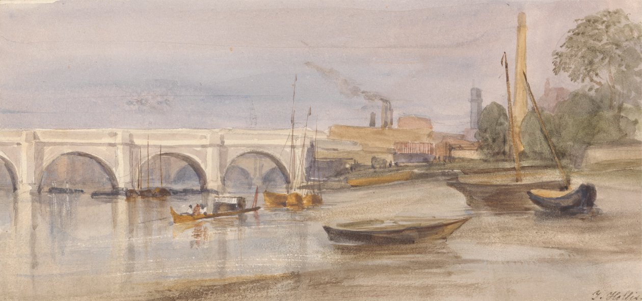 Westminster Bridge vom Lambeth-Ufer von Thomas Hollis