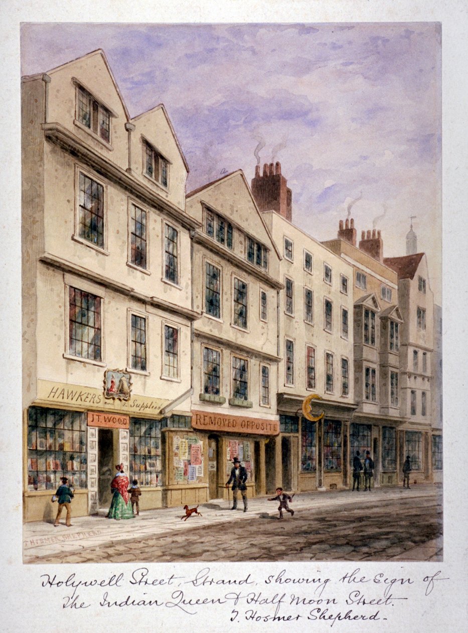 Holywell Street, Westminster, London, ca. 1853 von Thomas Hosmer Shepherd