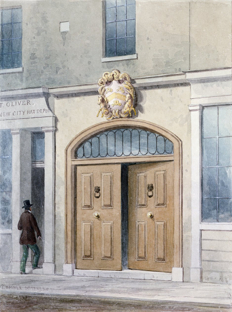 Der Eingang zur Coachmakers Hall, 1854 von Thomas Hosmer Shepherd
