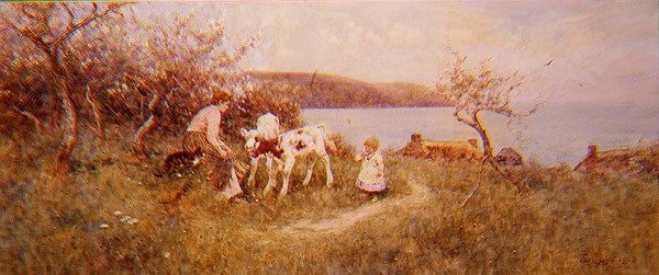 Kälber füttern von Thomas James Lloyd