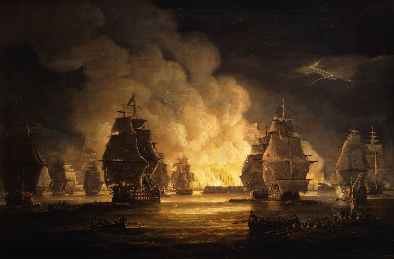 Die Schlacht von Algier: Die Bombardierung, 1824 von Thomas Luny