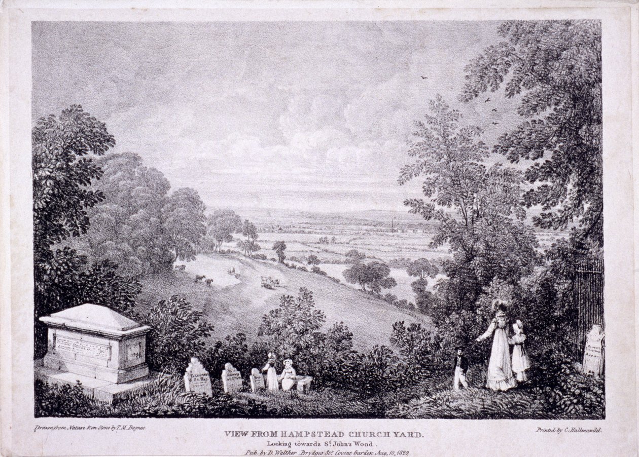 Gesamtansicht von Hampstead, London, 1822 von Thomas Mann Baynes