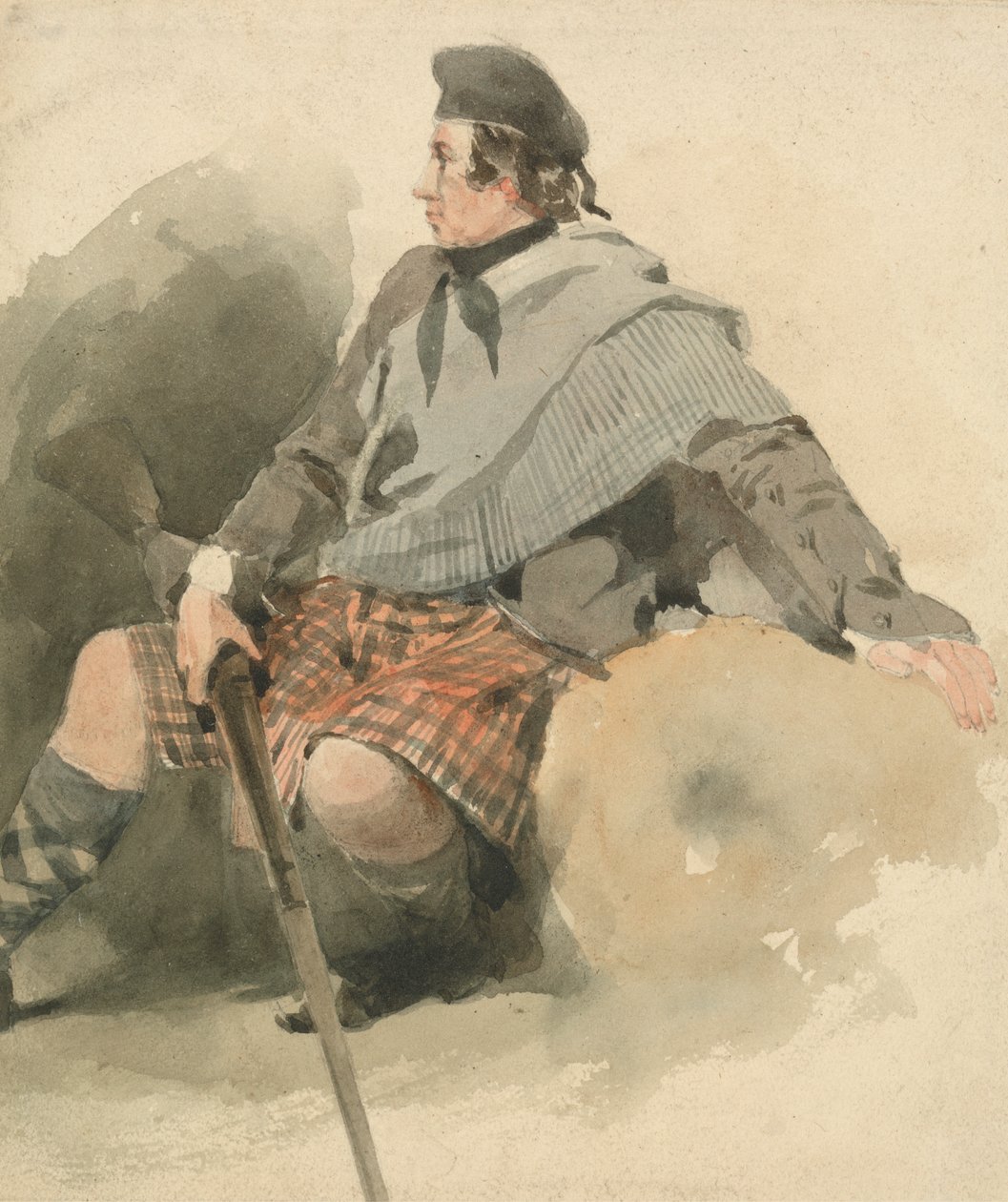 Ein sitzender Highlander von Thomas Miles Richardson Sr.