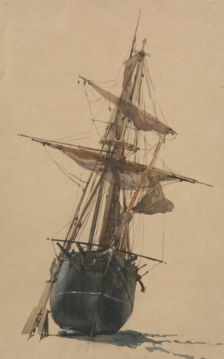 Gestrandetes Fischerboot von Thomas Miles Richardson Sr.