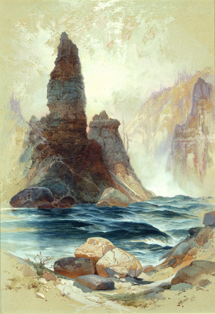 Über den Tower Falls, Yellowstone von Thomas Moran