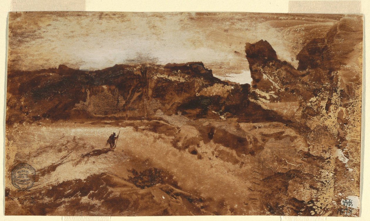Zeichnung, In der Wüste, Arizona, 1878 von Thomas Moran